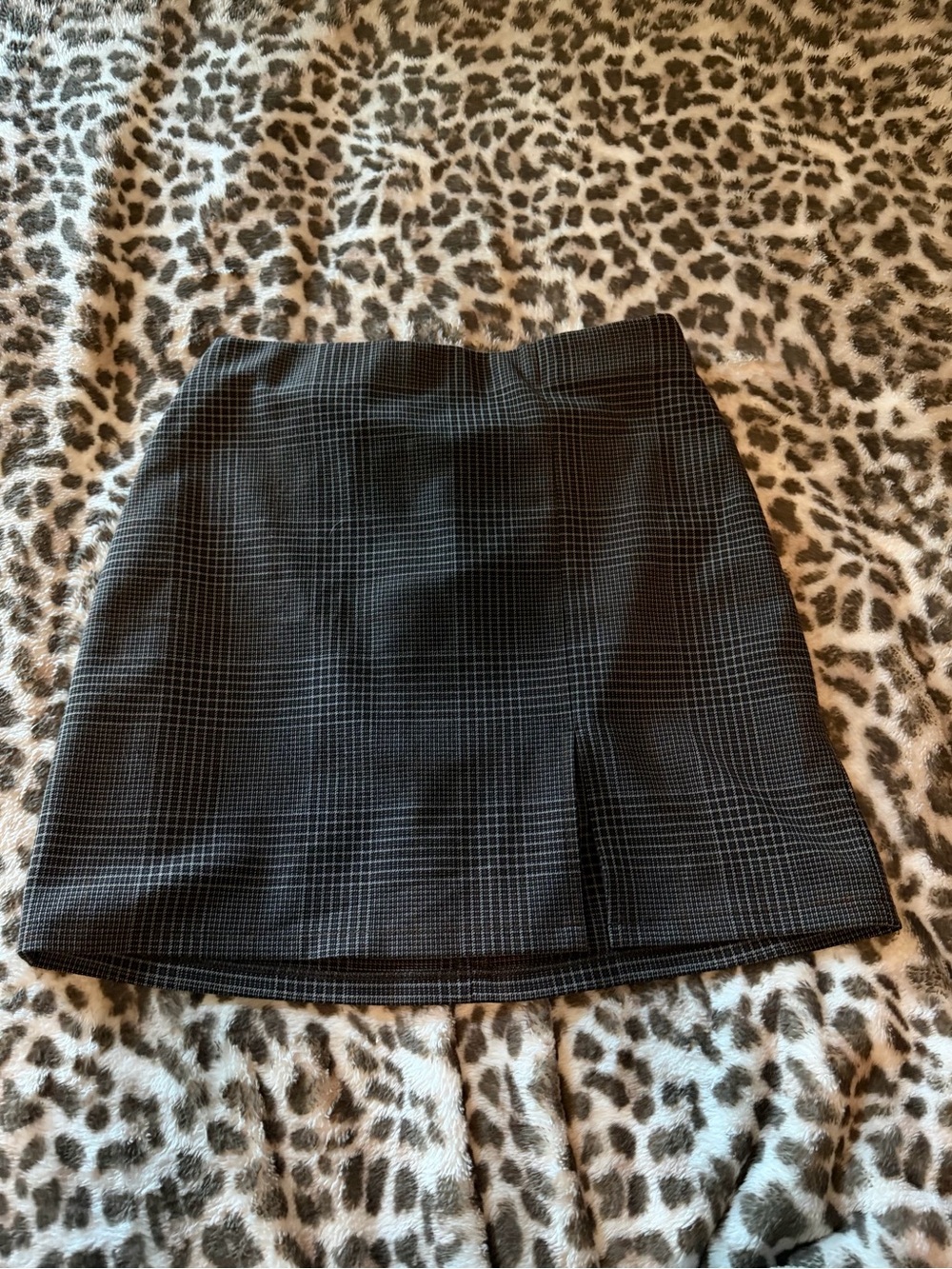 RD Style gray plaid patterned mini skirt size small